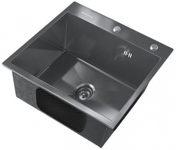 Кухонная мойка Ulgran Steel US 500-002 Черная брашированная сталь