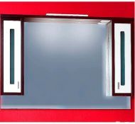 Зеркало со шкафом Бриклаер Бали 120 4627125411809 с подсветкой Венге Белое глянцевое