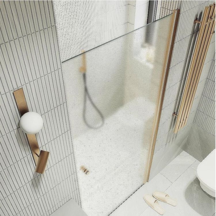 Душевая дверь Maybah Glass MGD-808-2 800x1980 на монопетле Бронза стекло сатиновое