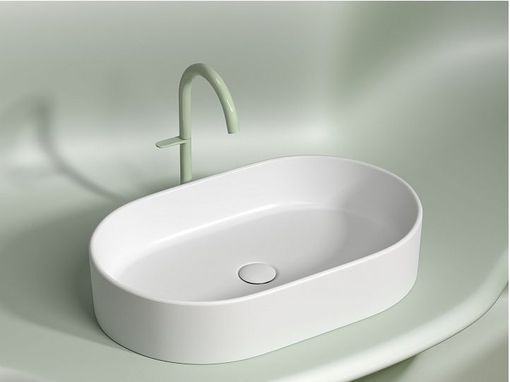 Умывальник CERAMICANOVA Element чаша накладная овальная (цвет Белый Матовый) CN6048MW