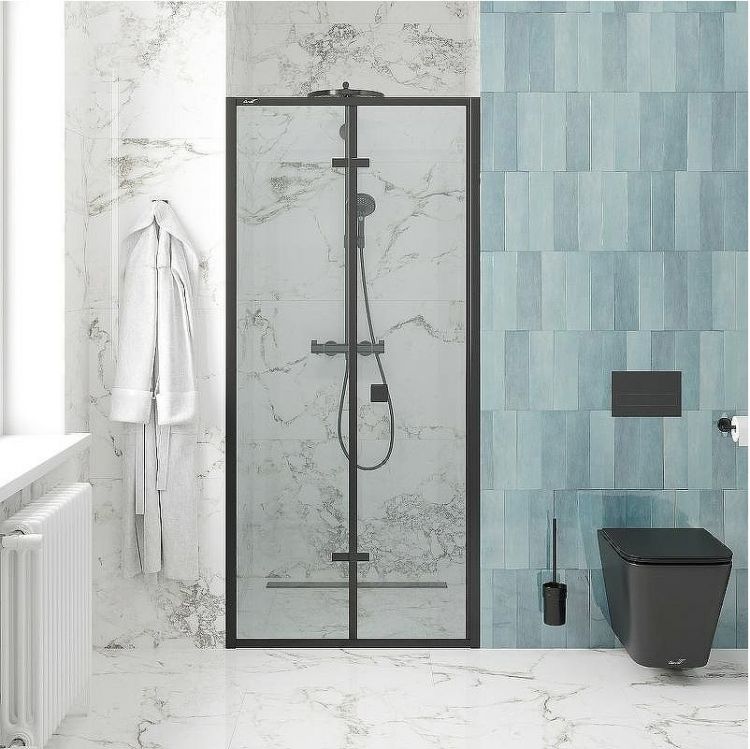 Душевая дверь Ceruttispa Bella 80 D81B профиль Черный стекло прозрачное Душевая дверь Ceruttispa Bella 80 D81B профиль Черный стекло прозрачное