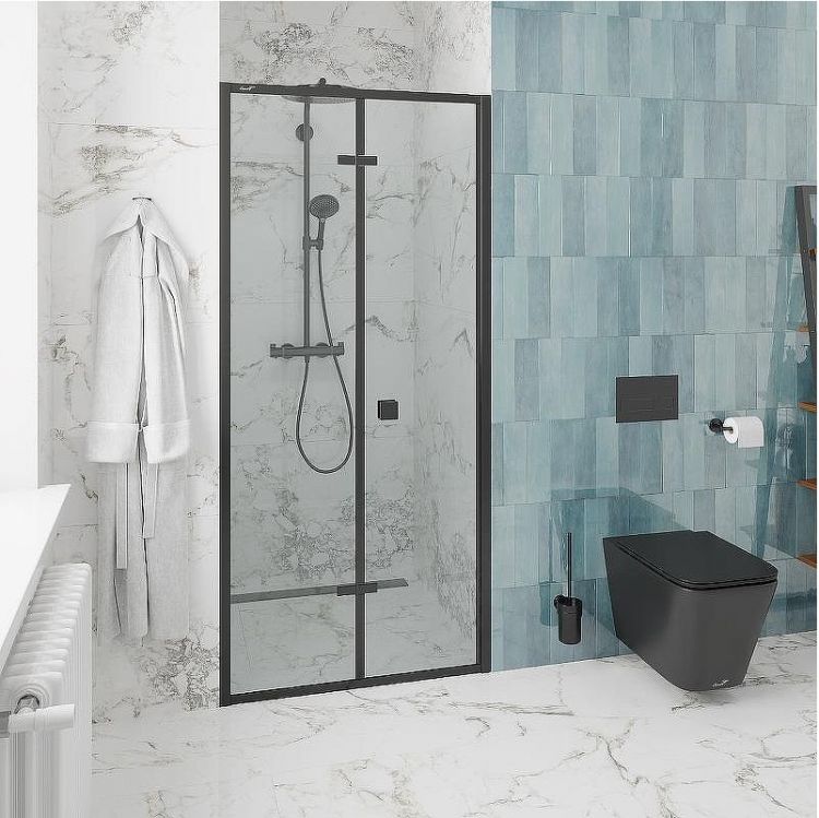 Душевая дверь Ceruttispa Bella 80 D81B профиль Черный стекло прозрачное Душевая дверь Ceruttispa Bella 80 D81B профиль Черный стекло прозрачное