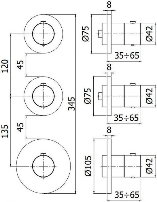 Смеситель для душа Paffoni Modular Box MDE018BO с термостатом цвет Белый матовый