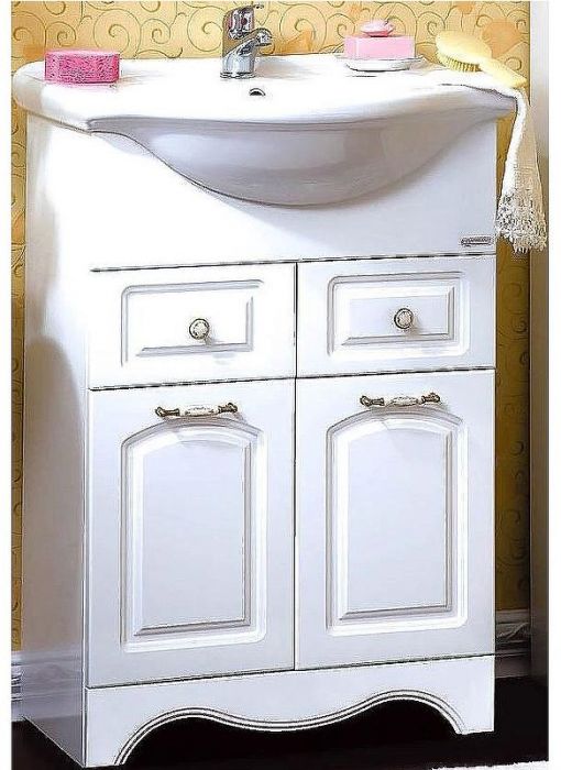 Тумба под раковину Бриклаер Анна 60 4627125412226 Белая глянцевая