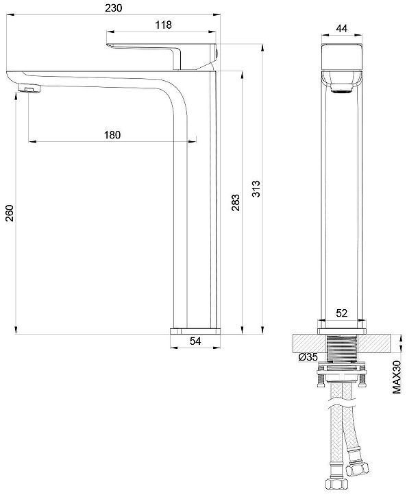 Смеситель для раковины Oliveeka D OL-239003-CR цвет Хром Смеситель для раковины Oliveeka D OL-239003-CR цвет Хром