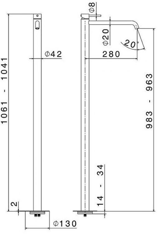 Смеситель для раковины Newform X-Steel 316 69618EX.59.098 цвет Pale Gold
