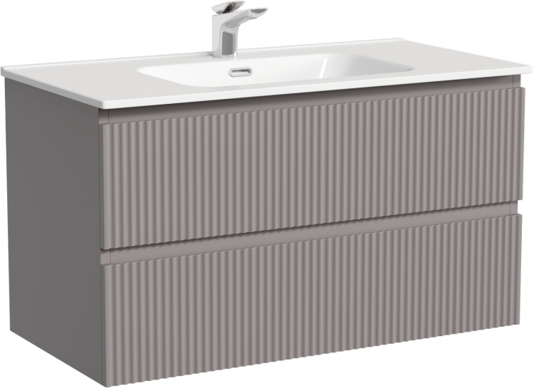 Тумба подвесная SANCOS Snob R 890х445х500, c двумя ящиками оснащенными доводчиками, Doha Soft,SNR90SM