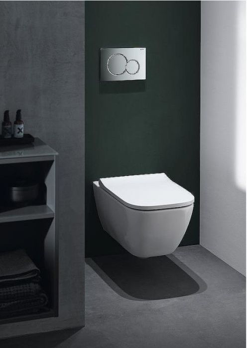 Унитаз Geberit Smyle Square 500.683.01.1 подвесной с сиденьем Микролифт