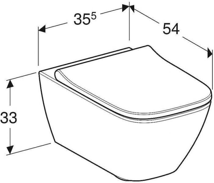 Унитаз Geberit Smyle Square 500.683.01.1 подвесной с сиденьем Микролифт