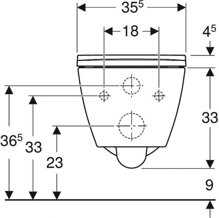 Унитаз Geberit Smyle Square 500.683.01.1 подвесной с сиденьем Микролифт