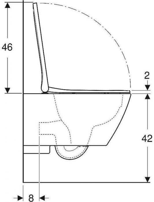 Унитаз Geberit Smyle Square 500.683.01.1 подвесной с сиденьем Микролифт