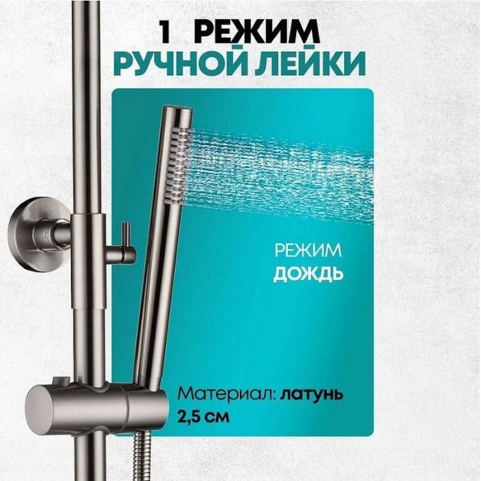 Душевая система Grocenberg GB7005NK с термостатом Никель