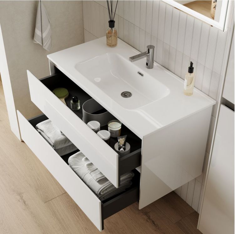 Тумба подвесная SANCOS под раковину Cento,белый глянец 590х450х500, CN60W Тумба подвесная SANCOS под раковину Cento,белый глянец 590х450х500, CN60W