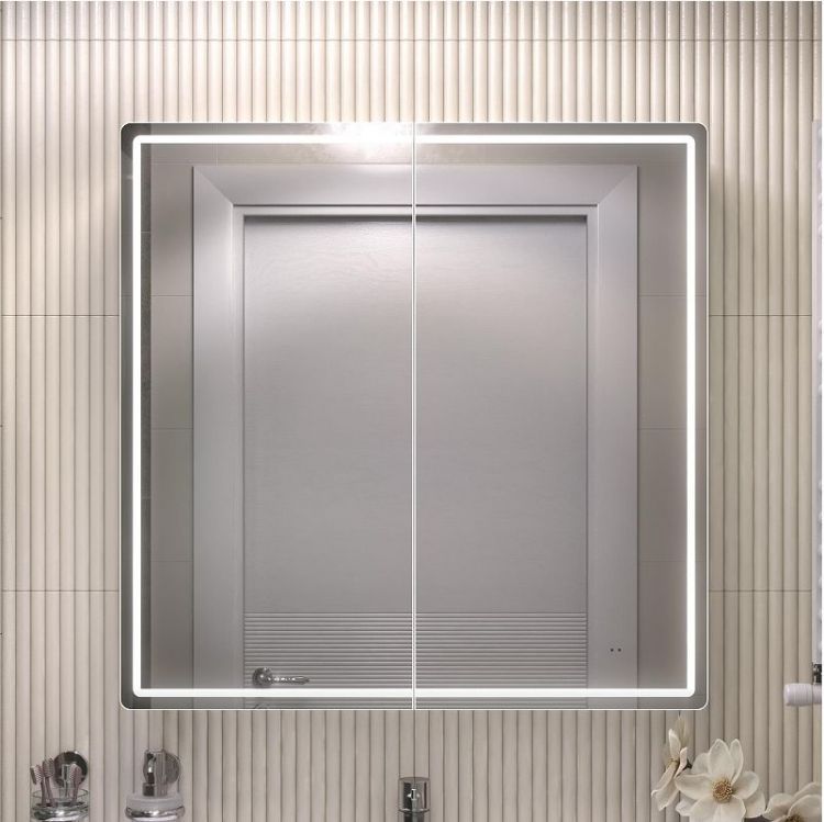 Зеркальный шкаф Vigo Geometry Comfort 80 221 с подсветкой цвет Белый