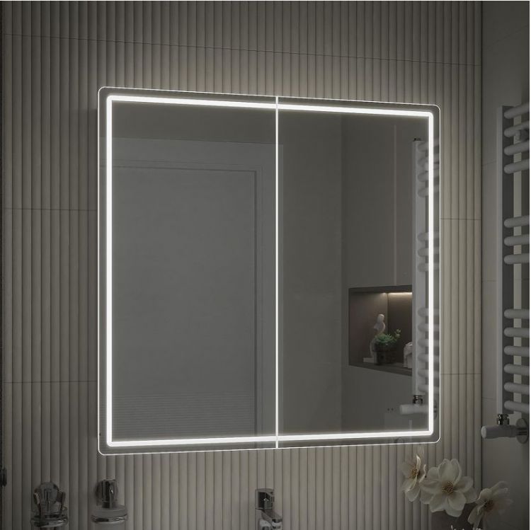 Зеркальный шкаф Vigo Geometry Comfort 80 221 с подсветкой цвет Белый