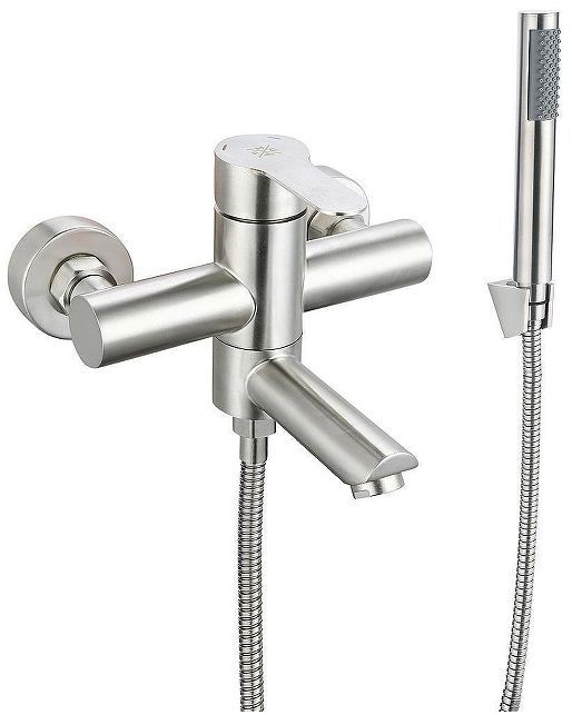 Смеситель для ванны Ростовская Мануфактура Сантехники SUS124-009E Нержавеющая сталь