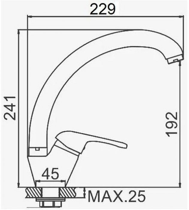 Смеситель для кухни D-Lin D150411-C Белый матовый