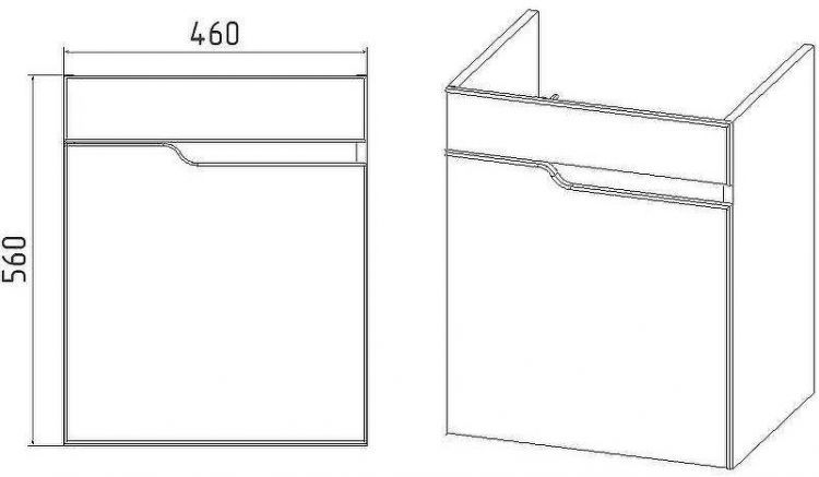 Тумба под раковину VIANT Куба 50 VKUB50CO-T1STP подвесная Белая