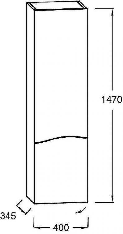 Шкаф пенал Jacob Delafon Sherwood 40 L EB1836LRU-P6 подвесной Натуральный дуб