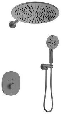 Душевая система Black&amp;White Gravity GH-9201-GM 9201GM с термостатом цвет Gun Metal