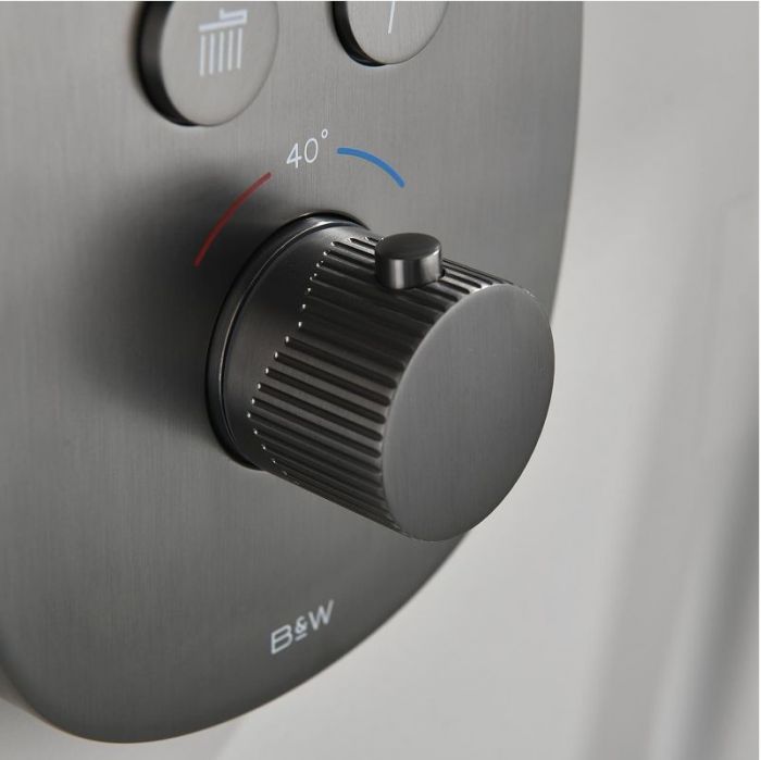 Душевая система Black&White Gravity GH-9201-GM 9201GM с термостатом цвет Gun Metal