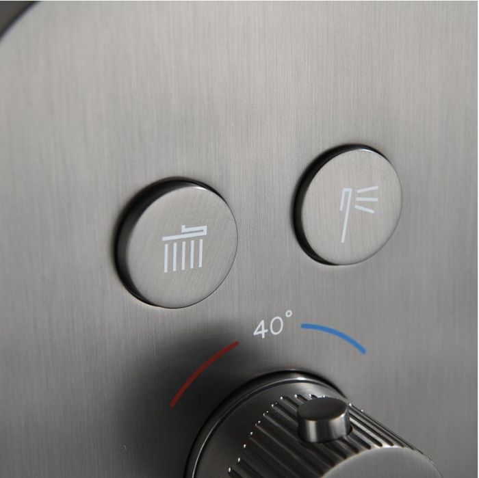 Душевая система Black&White Gravity GH-9201-GM 9201GM с термостатом цвет Gun Metal