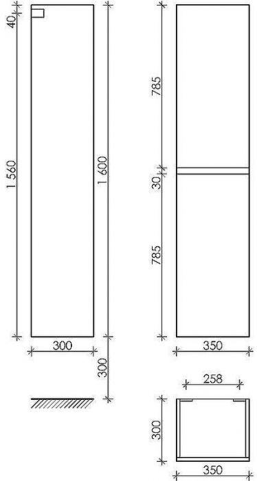 Шкаф пенал Sancos Urban 35 PUR35EG подвесной Дуб Галифакс натуральный