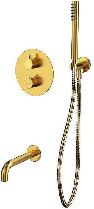 Смеситель для ванны Whitecross Y brushed gold YSET10GLB с термостатом Брашированное золото