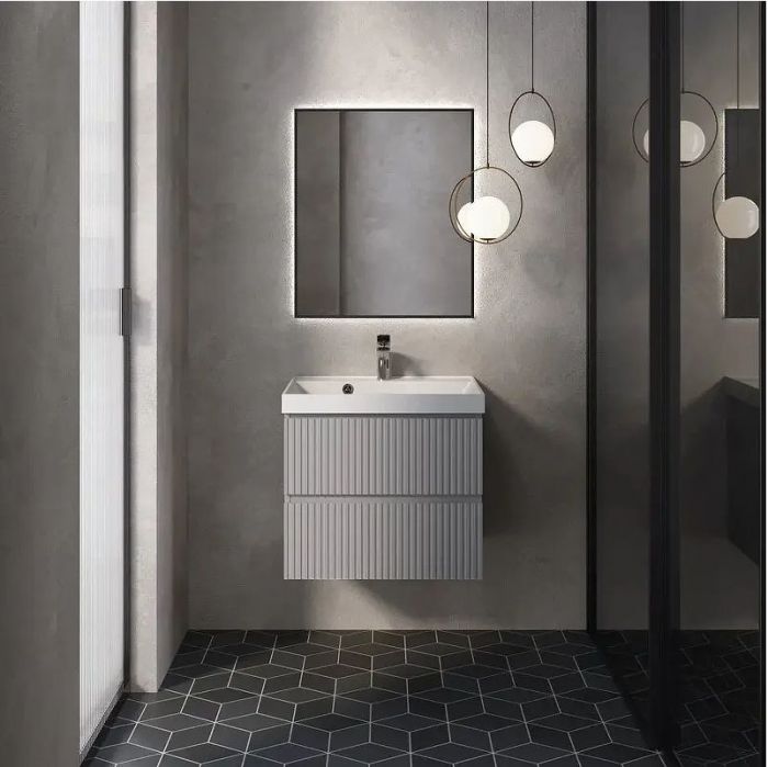 Тумба под раковину AQUAme S1 60 AQM900160GM подвесная цвет Серый