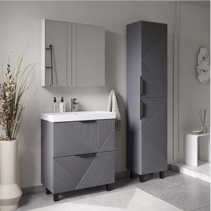 Шкаф пенал Volna Geometry 40 pnGEOMETRY40-07 цвет Графит