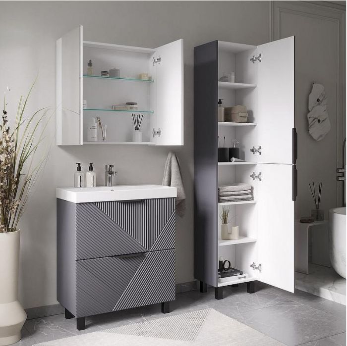 Шкаф пенал Volna Geometry 40 pnGEOMETRY40-07 цвет Графит