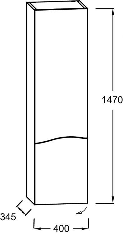 Пенал Jacob Delafon Sherwood, 40x34x147 см, левый, натуральный дуб, EB1836LRU-P6