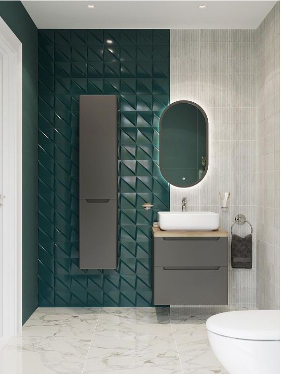 Комплект мебели для ванной STWORKI Берген 60 подвесной цвет Серый матовый