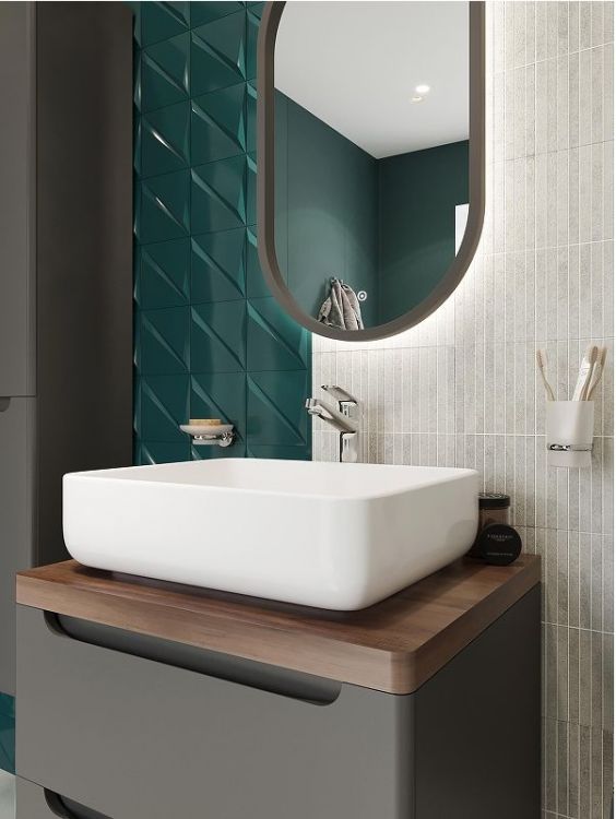 Комплект мебели для ванной STWORKI Берген 60 подвесной цвет Серый матовый