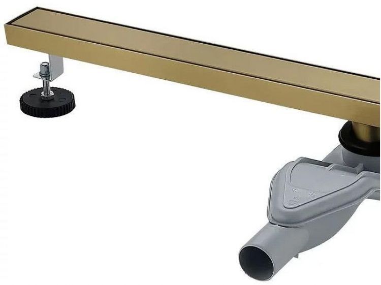 Душевой лоток Grocenberg 90 T900MG с решеткой Золото матовое / под плитку