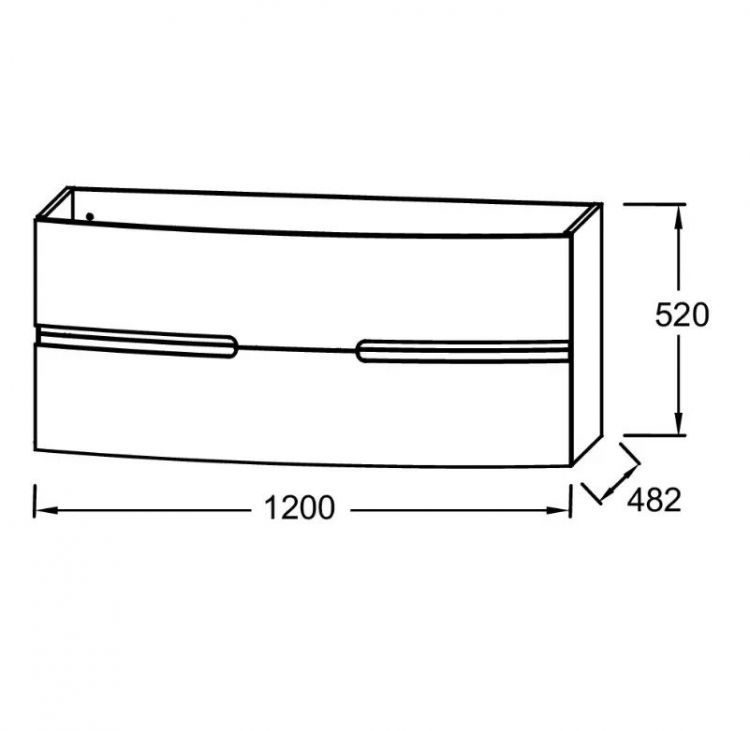 Тумба под раковину Jacob Delafon Nona 120 см EB1890RU-G1C, глянцевый белый