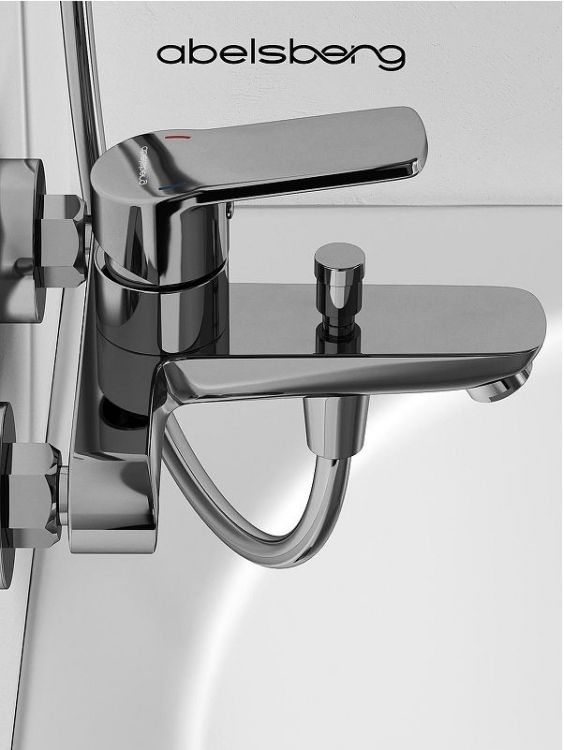 Смеситель для ванны Abelsberg Lineara UNF25747CH цвет Глянцевый хром