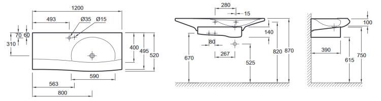 Раковина-столешница Jacob Delafon Stillness E1292-00, 120x52 см