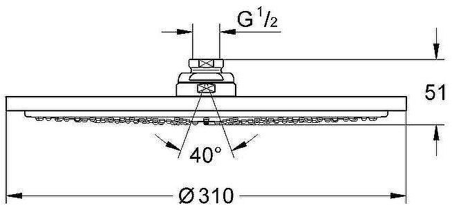 Верхний душ Grohe Rainshower Cosmopolitan 27477000 Хром