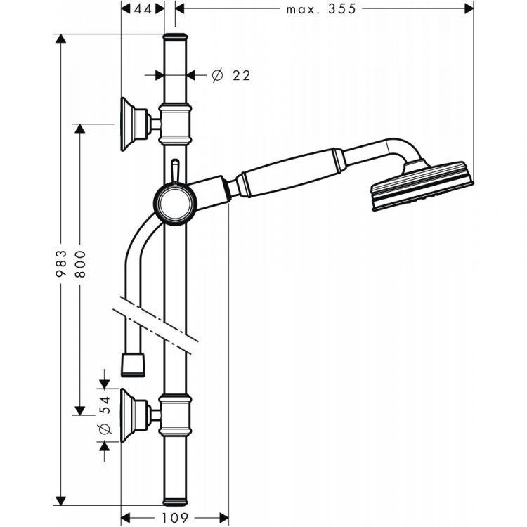 Душевой набор AXOR Montreux 1/2 хром хром 27982000 Душевой набор AXOR Montreux 1/2 хром хром 27982000