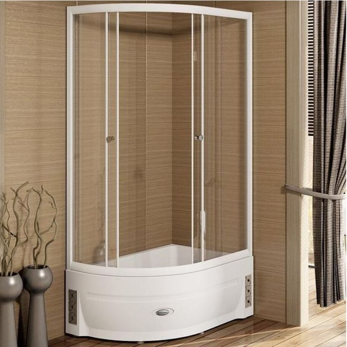 Душевой уголок Radomir 120x80 R 1-03-1-2-0-0090 с поддоном профиль Белый стекло прозрачное