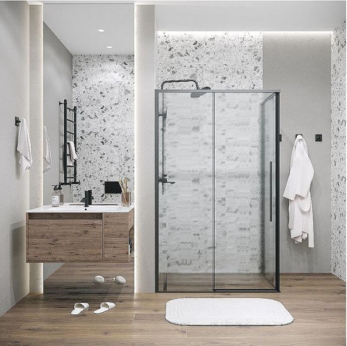Душевой уголок Grossman Galaxy 130х80 120.K33.01.1380.21.02 профиль Черный матовый стекло шиншилла