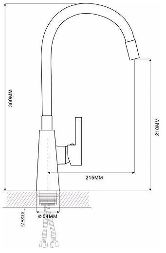 Смеситель для кухни Ekko E4205-E58 цвет Хром Красный