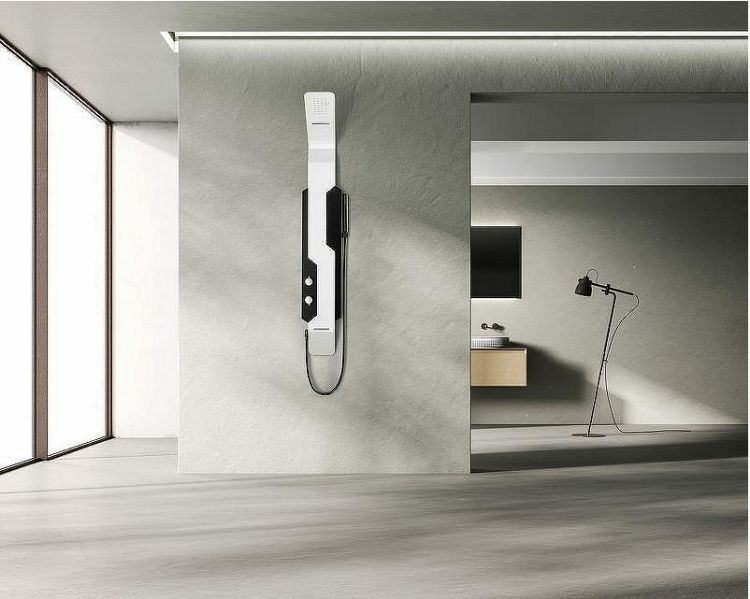 Душевая панель Black&White Gravity GR028 028000 с гидромассажем Белая матовая Черная матовая