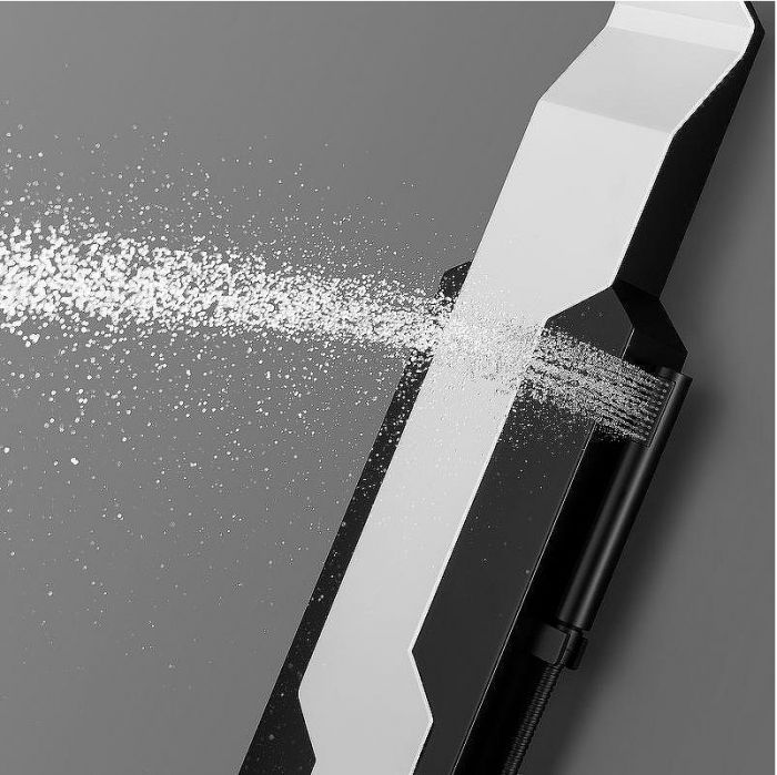 Душевая панель Black&White Gravity GR028 028000 с гидромассажем Белая матовая Черная матовая