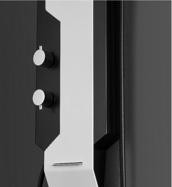 Душевая панель Black&White Gravity GR028 028000 с гидромассажем Белая матовая Черная матовая