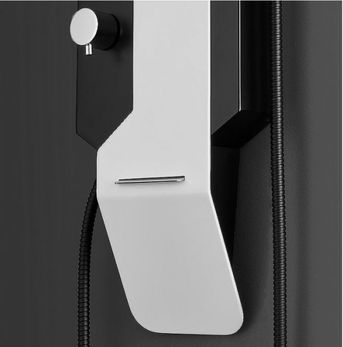 Душевая панель Black&White Gravity GR028 028000 с гидромассажем Белая матовая Черная матовая