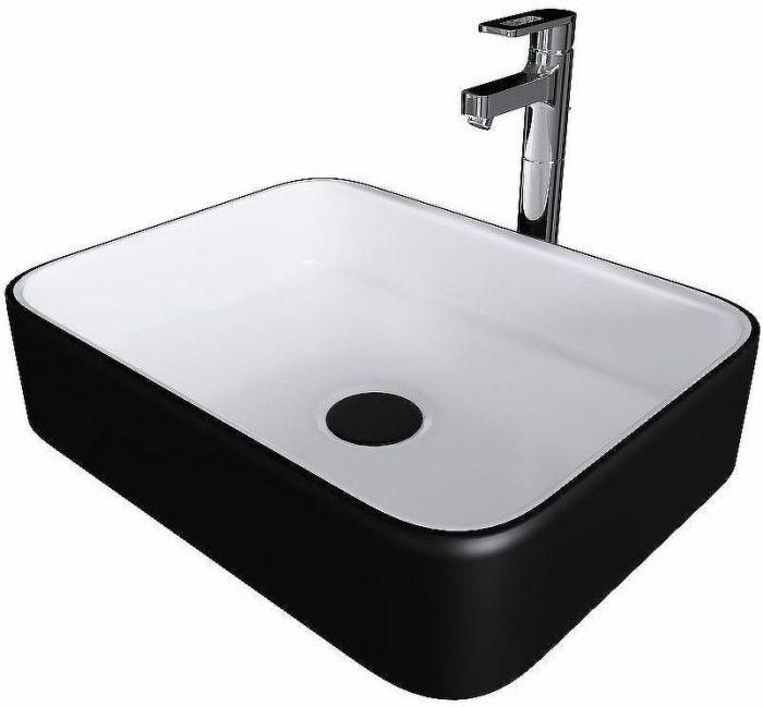 Раковина-чаша Grossman 50 GR-4043BW Белая Черная