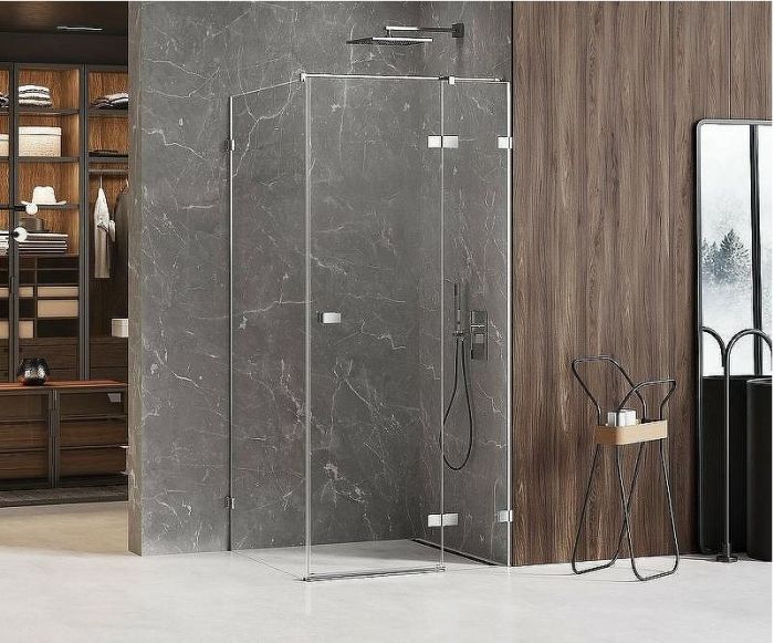 Душевой уголок New Trendy Avexa Chrome 80х80 R EXK-1458 профиль Хром стекло прозрачное