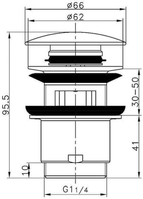 Донный клапан Frap F60 click-clack Хром